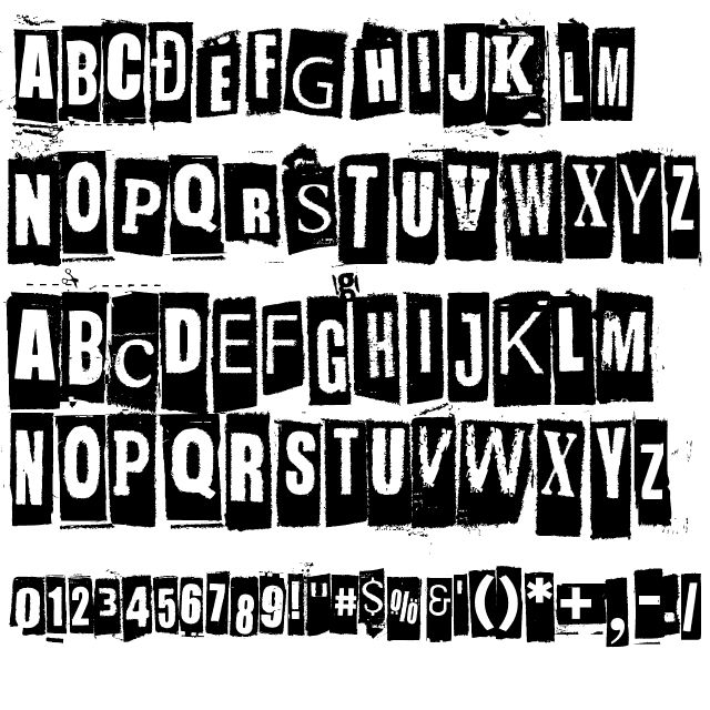 an old fashioned alphabet with black and white letters