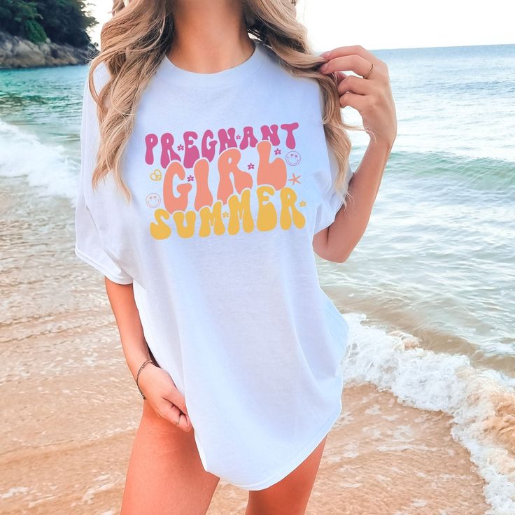 Stay cool and stylish this summer with our Pregnant Girl Summer Shirt! Designed for beach lovers, this shirt is perfect for making a pregnancy announcement or simply flaunting your summer pregnancy in style. Summer Pregnancy Announcement, Pregnant Girl, Summer Pregnancy, Pregnancy Announcement Shirt, Beach Lovers, Matching Couples, Stay Cool, Pregnancy Announcement, Summer Tops