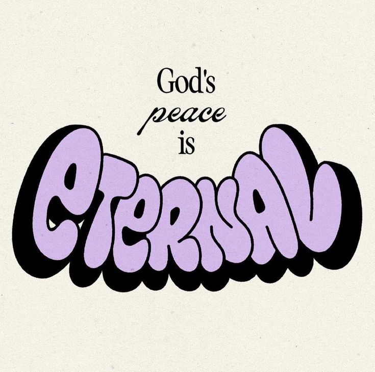 the words god's peace is groon written in purple