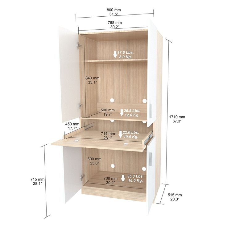 the measurements for an open bookcase are shown