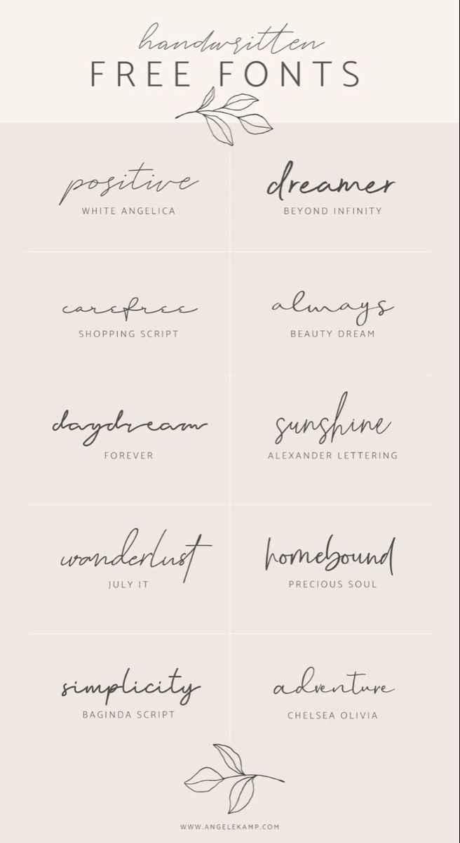 the different font styles for each type of logo