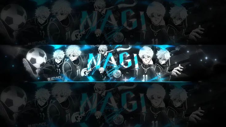 the anime character wallpapers are blue and black with white writing on them that says wagi nagi