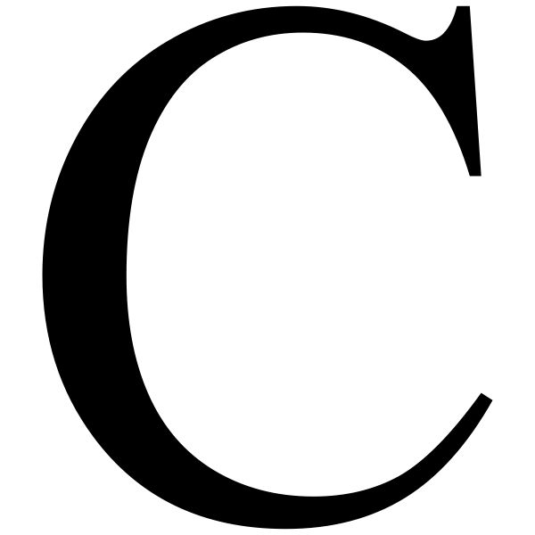 the letter c is shown in black and white