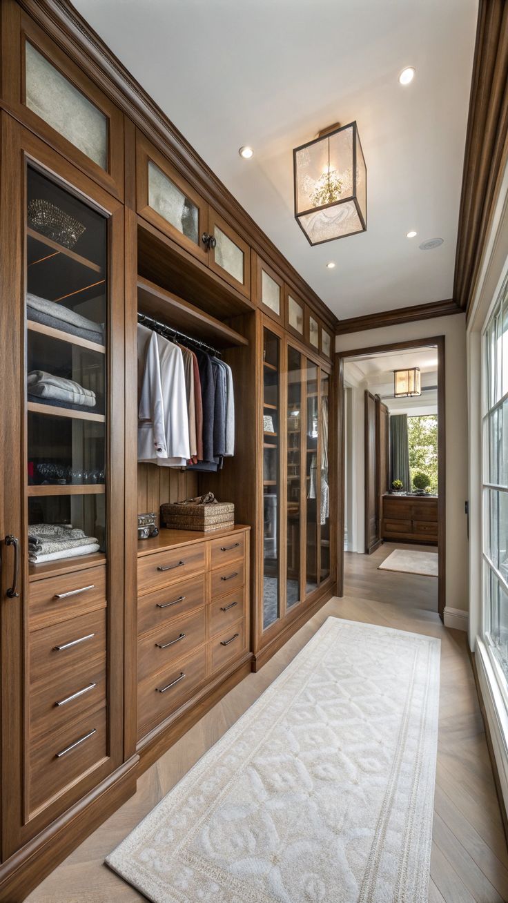 Walk In Closet Ideas Mirror Projects, Stylish Closet, Beautiful Closets, Walk In Closets, Contemporary Elements, Wood Finishes, Diy Mirror, Closet Ideas, Closet Space