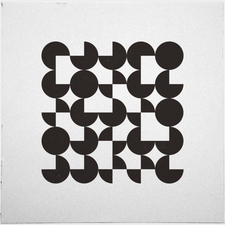 an abstract black and white design with circles in the shape of rectangles on paper