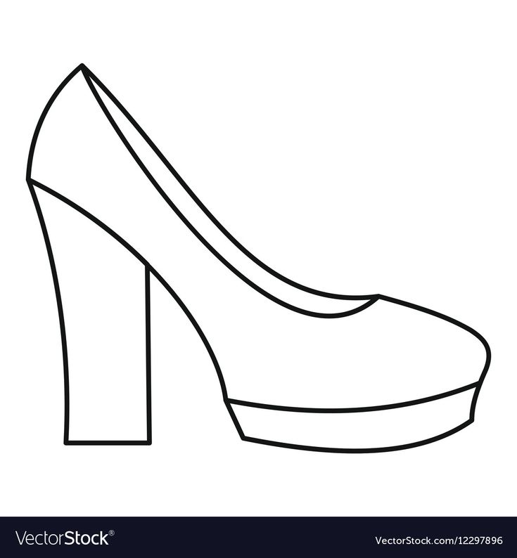 a women's high heeled shoe line drawing