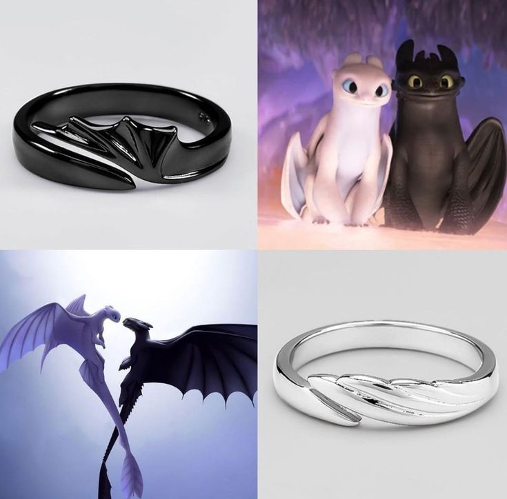 Httyd Rings, Toothless Accessories, Httyd Bracelet, Toothless Ring, Toothless Earrings, Httyd Jewelry, Toothless Jewelry, Black Couple Rings, Toothless Dragon