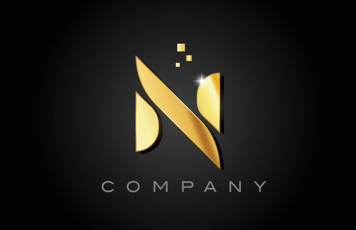 gold letter n logo on black background