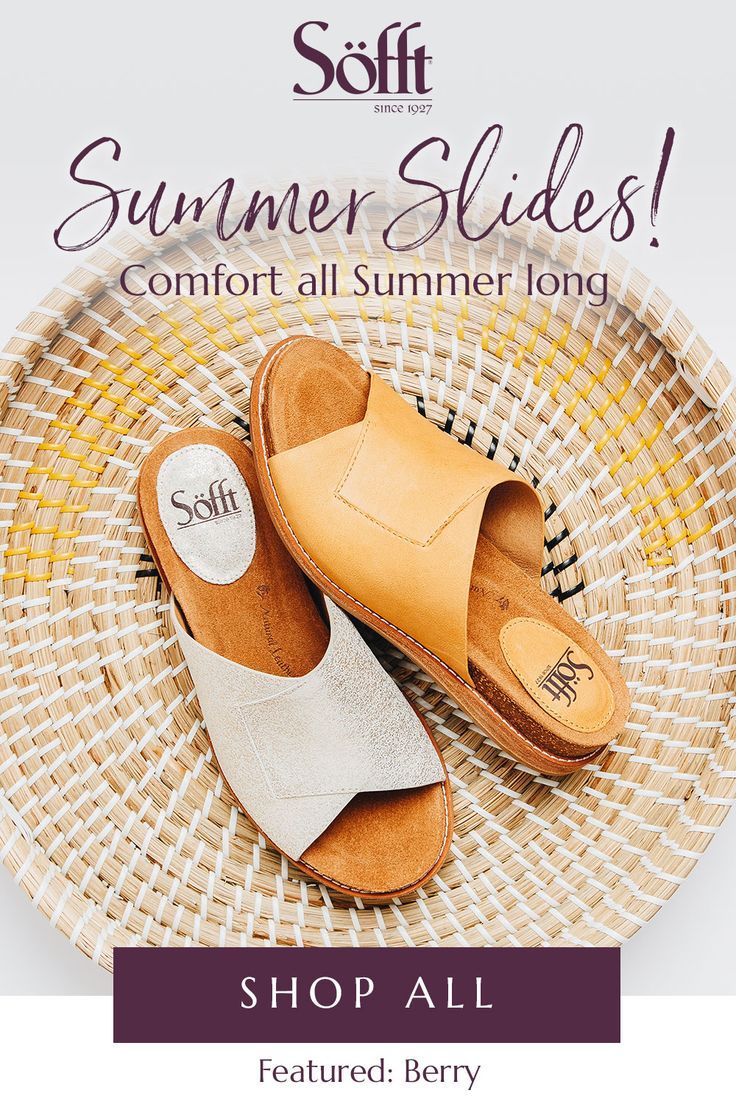 Our fresh new summer slide brings you the luxurious feel of soft, premium leathers with plush, supportive comfort in every step. You’ll love the Berry’s unique cross-front silhouette and the cushioned cork footbed designed to keep you comfortable all day long. Luxury Closed Toe Footbed Sandals With Removable Insole, Luxury Leather Sole Court Shoes For Summer, Comfortable Summer Footbed Sandals With Cork-bed Midsoles, Comfortable Summer Slippers With Ortholite Insole, Summer Slip-on Mules With Arch Support, Comfortable Vacation Slippers With Leather Footbed, Comfortable Footbed Sandals With Cork-bed Midsoles For Spring, Comfortable Leather Footbed Slippers For Vacation, Comfortable Leather Footbed Slide Slippers