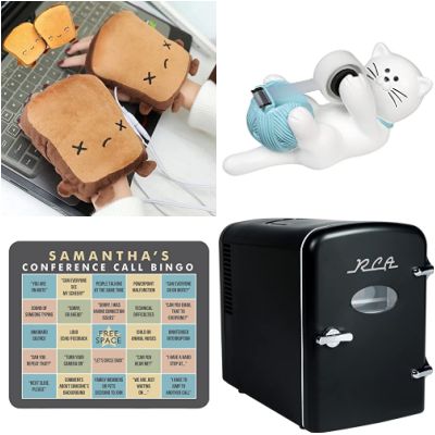 there are three different items on this page, including a toaster and cat figurines