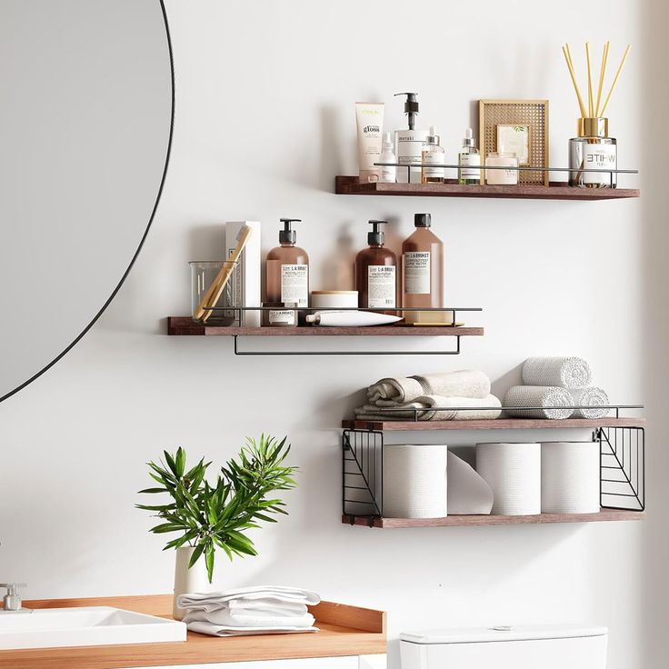 the bathroom is clean and ready to be used as a place for personal care items