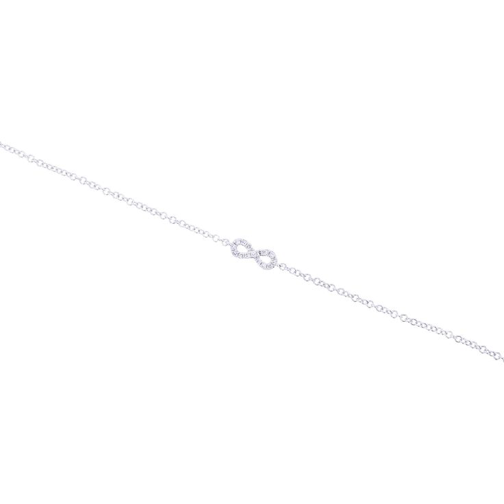 The Petite Infinity Chain Diamond bracelet is one of our most versatile chain bracelets. It has a delicate infinity symbol with 1/20 carat of bright white round diamonds and looks amazing alone or paired with your favorite bangle. Elegant Sterling Silver Infinity Chain Bracelet, Elegant Diamond Bracelet With Cable Chain, White Gold Infinity Bracelet For Formal Occasions, Formal White Gold Infinity Bracelets, Formal White Gold Infinity Bracelet, Elegant Sterling Silver Infinity Bracelet, Elegant Infinity Bracelet With Diamond Accents, Elegant Infinity Bracelets With Diamond Accents, Elegant Infinity Diamond Bracelet In White Gold