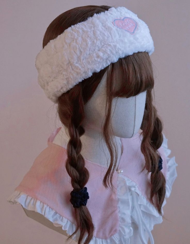 A: Earmuffs  B: Hairband Costume Headband With Ears, Cat Earmuffs Crochet, Heart Crochet Earmuffs, Cat Earmuffs, Adjustable White Harajuku Style Headband, Adjustable White Cat Ears Headband, Y2k Earmuffs, Cutecore Earmuffs, Adjustable Pink Winter Headband