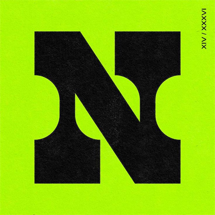 Letter 'N' on a green background in a chunky slab serif style. N Typography Logo, N Font, Number 1 Design, N Typography, N Logo, N Logo Design, Bruce Lee Art, Lettering Challenge, Font Face