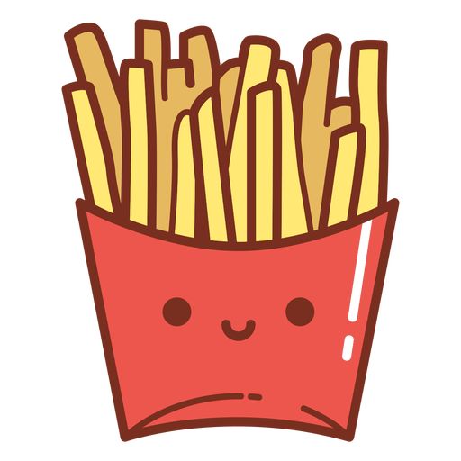 french fries in a red container with a smiley face drawn on the front and side