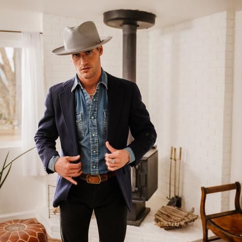 Stetson Straw Fedora Hats | Official Site Modern Cowboy Hat, Cowboy Look Men Style, Fedoras Men, Wide Brim Fedora Mens, Modern Cowboy Style Men, Stetson Straw Hats, Stetson Fedora, Modern Cowboy, Straw Fedora Hat