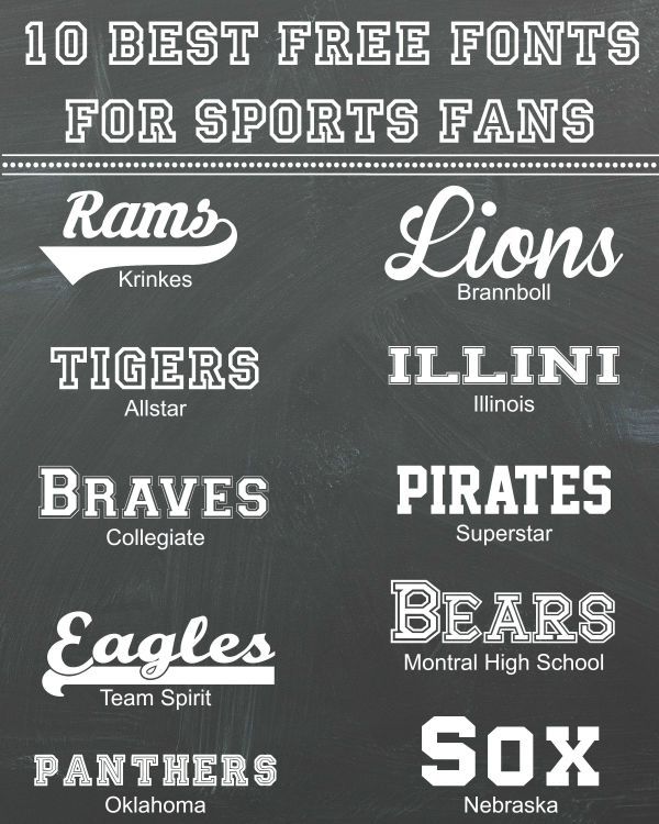 the 10 best free font styles for sports fan's names and their mascot logos