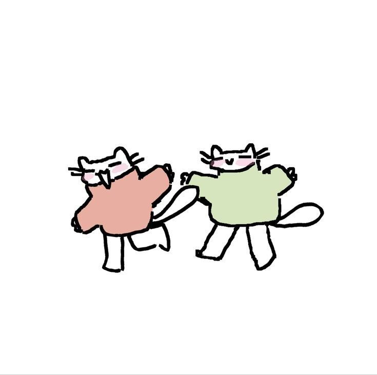 two cats are playing with each other on a white background and one cat is holding the other's tail