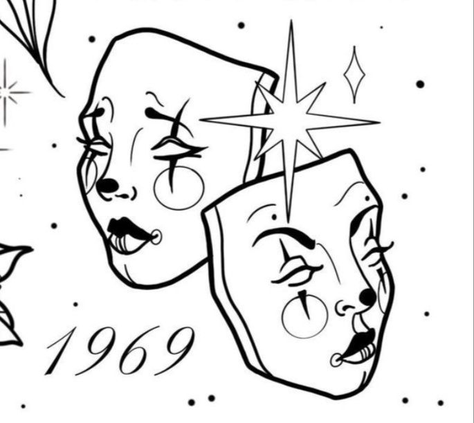 two faces with stars on their foreheads