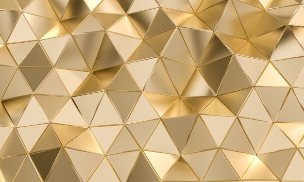 an abstract gold background with many different shapes and sizes, including triangulars in the center