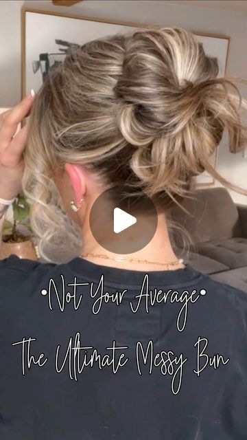 Messy Bun Thick Hair Tutorial, Easy Hair Buns For Long Hair, High Messy Bun Wedding Hair, Top Knot Bun How To, Quick And Easy Updos For Long Hair, Pretty Updos For Long Hair, Messy Bun For Medium Hair, Easy Messy Buns, Buns For Long Hair