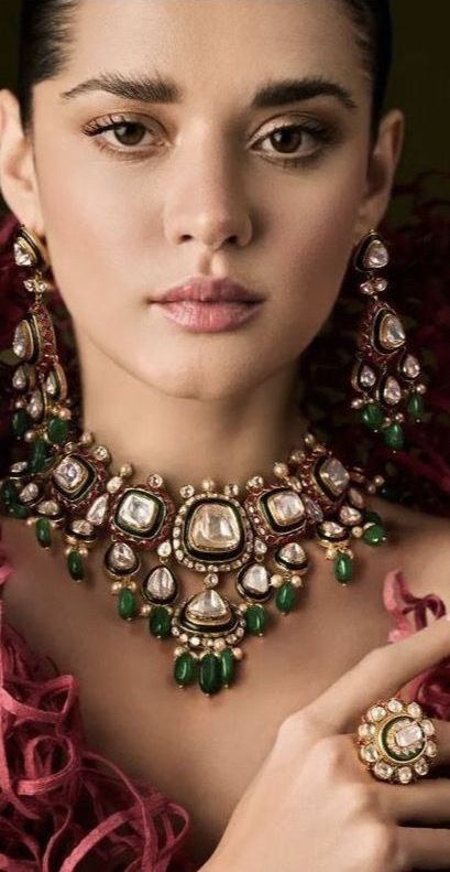 Jadau Sets, Victoria Jewellery, Model Campaign, Jadau Necklace Set, Polki Necklace Set, Polki Sets, Jadau Jewellery, Lehenga Jewellery, Kundan Jewellery Bridal