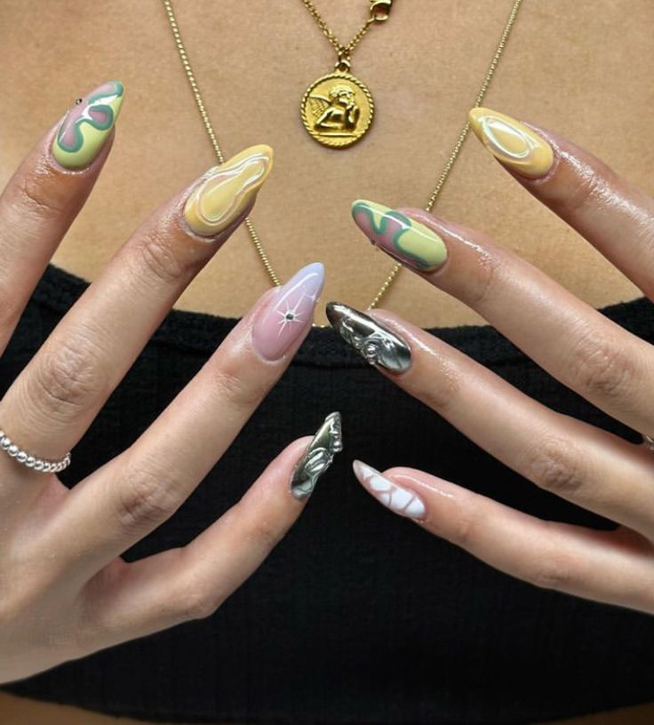 #nail #nails #nailart #naildesign #discover #kesfet Kylie Nails, Graduation Nails, May Nails, Nail Design Inspiration, Trendy Nail Design, Yellow Nails, Fire Nails, Classy Nails, Coffin Nails Designs