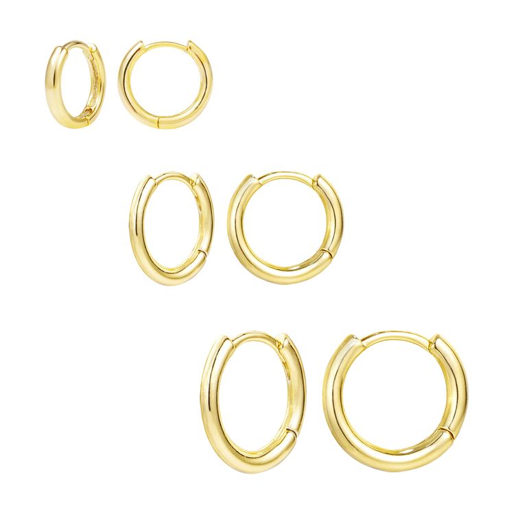 PRICES MAY VARY. Gold Huggie Earrings：One order includes 3 pairs S925 sterling silver post tiny huggie hoop earrings. Size are 10mm, 12mm and 15mm，perfect for daily wear. These tiny gold hoop earrings are very dainty and beautiful, will never be out of style. Material：These cartilage huggie earrings made of 14k gold plated solid brass. Hypoallergenic, Nickel and Lead-Free. High polished with smooth surface, keep long time color, not easy to tarnish. Easily wearing and take off with a sturdy and Tiny Gold Hoop Earrings, 14k Gold Hoop Earrings, Small Gold Hoop Earrings, Mens Earrings Hoop, Small Gold Hoops, Kids Earrings, Hoop Earring Sets, Gifts For Sister, Hypoallergenic Earrings