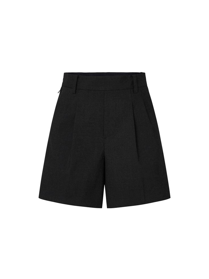 MO&Co. Women's Wool Tailored Shorts These shorts are tailored with exquisite craftsmanship, crafted from luxurious wool and featuring a relaxed silhouette. With a high-rise waistband and belt loops, the shorts are adorned with an elegant front pleat design and a side zipper closure. Encapsulating sophisticated style, these shorts are the perfect addition to any chic wardrobe. Features : - High waist with belt loops- Pleated front design- Side zip closure Code: MBC3SOT013The back length of size S Formal Shorts Women, Elegant Shorts, Grey Short Dress, Formal Shorts, Smart Shorts, Chic Wardrobe, Spring Valley, Female Shorts, Tailored Shorts