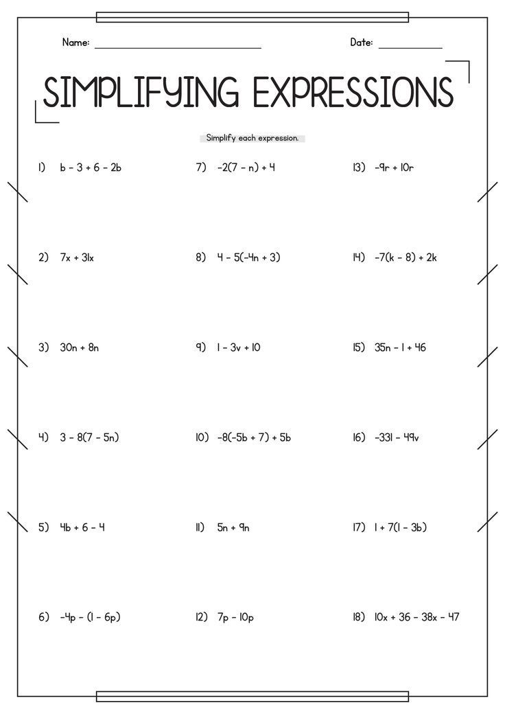 mathematics worksheets Simplify Algebraic Expressions, Algebraic Expressions Worksheet, Algebra Equations Worksheets, Simplify Expressions, Algebra Notes, Algebraic Expression, Simplifying Rational Expressions, Simplifying Algebraic Expressions, Math Worksheets For Kids