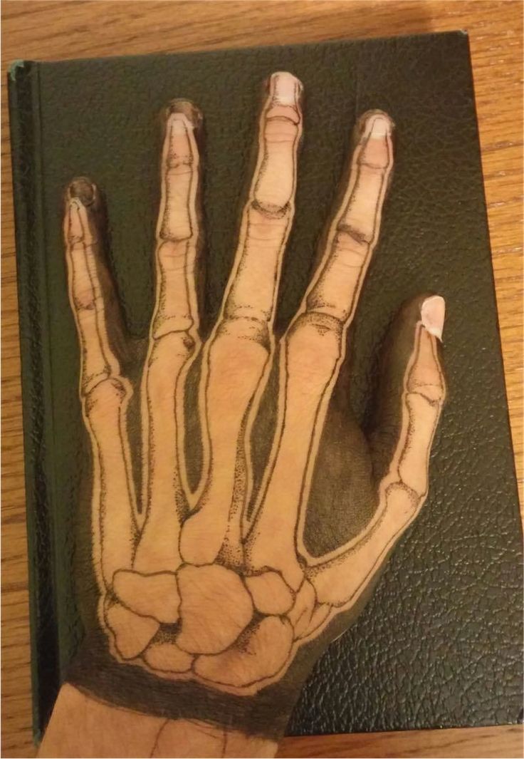 a hand that is on top of a book with it's fingers extended out