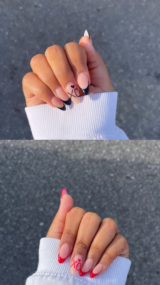 Weeknd Nail Art, Nail Ideas The Weeknd, Red Xo Nails, The Weeknd Nails Design Starboy, The Weekend Nails Ideas, Nails For The Weeknd Concert, The Weekend Nails Xo, The Weeknd Nail Ideas, Xo Nails Design The Weeknd