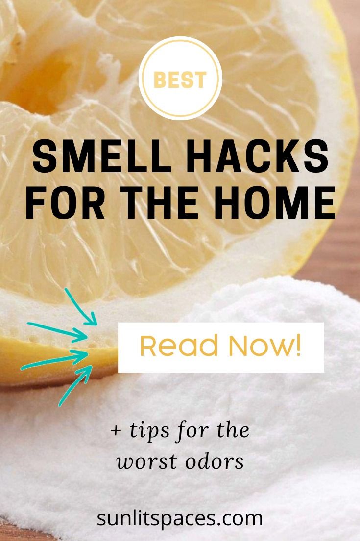 lemon slices with the words best smell hacks for the home