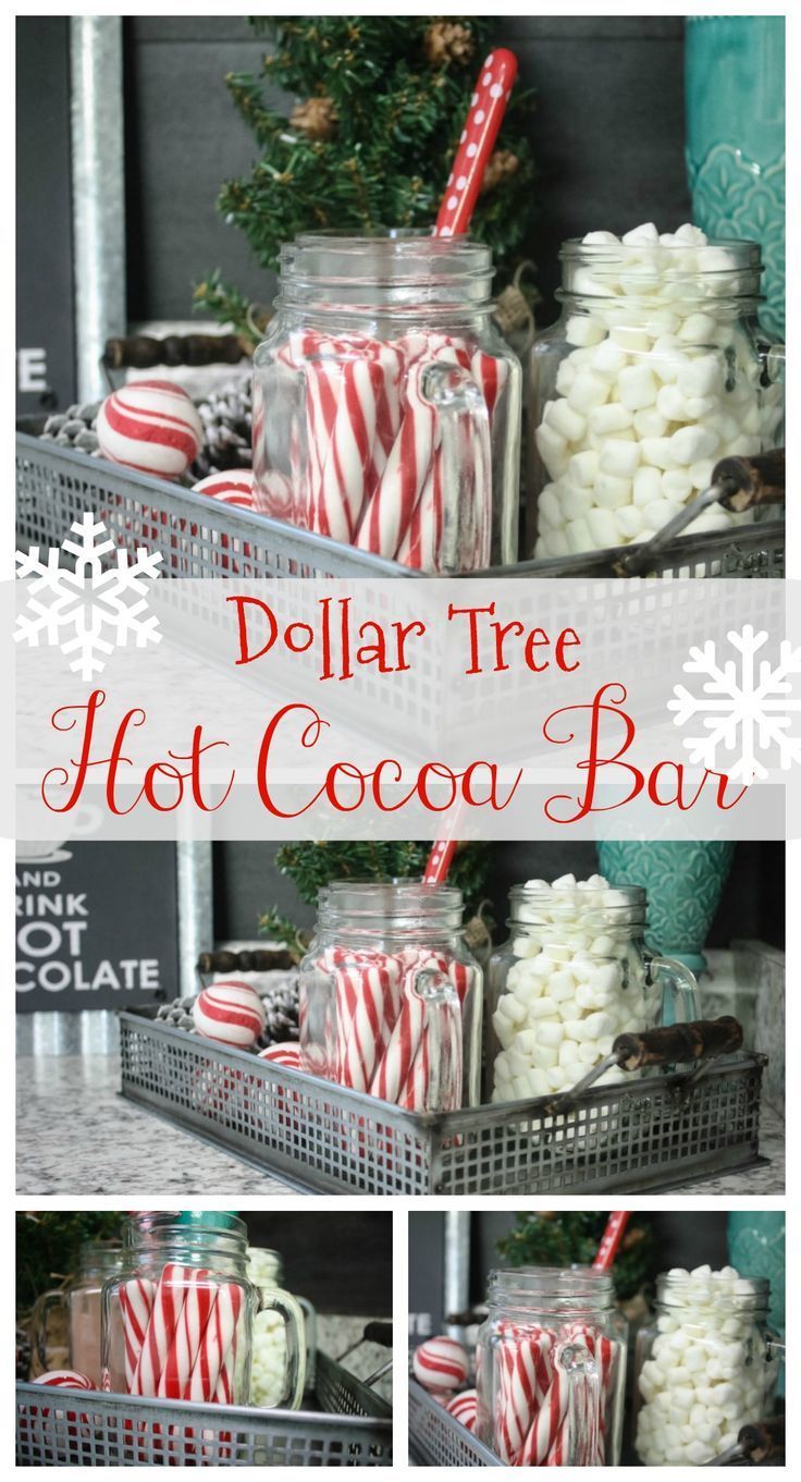 dollar tree hot cocoa bar with candy canes