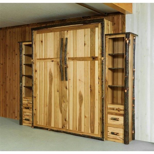 a large wooden cabinet sitting inside of a room