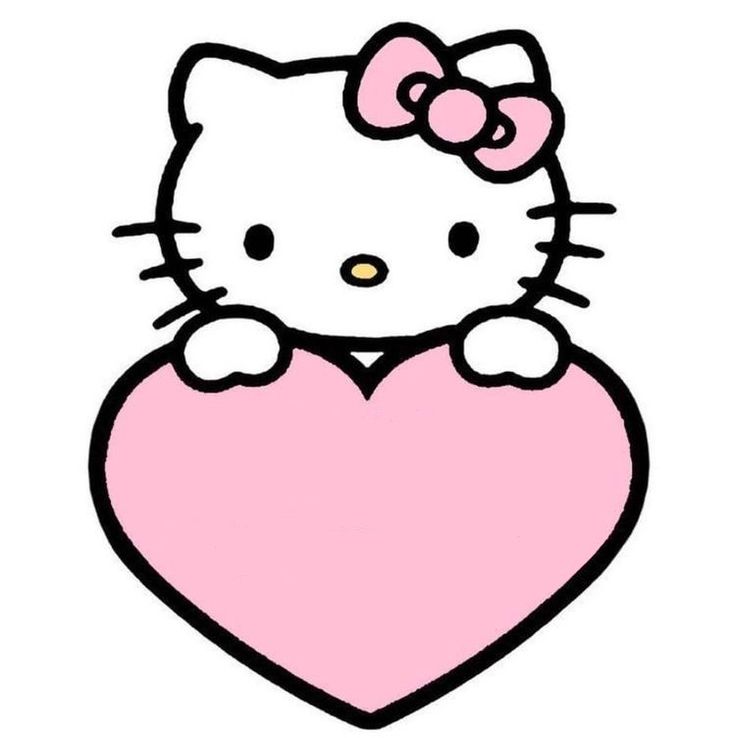 a hello kitty sitting on top of a heart