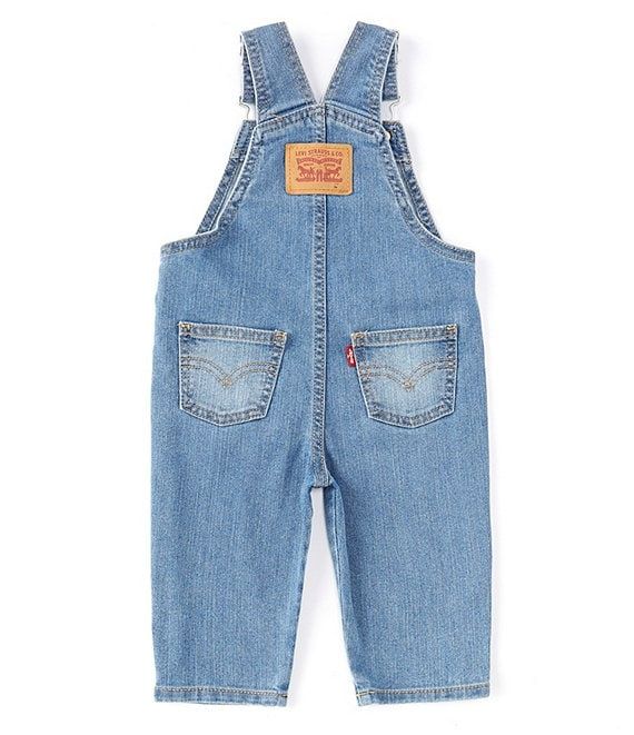 Levi's® Baby 3-24 Months Stretch Denim Overalls | Dillard's Newborn Overalls, Spring Denim Bib Front Jumpsuit With Suspenders, Sleeveless Denim Shortalls With Pockets, Denim Bib Front Bottoms For Fall, Spring Denim Bib Front Bottoms, Fall Denim Shortalls With Pockets, Denim Bib Front Overalls, Denim Bib Front Overalls With Pockets, Dark Wash Denim Bib Front Shortalls