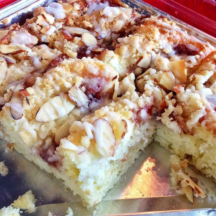 a close up of a cake on a pan