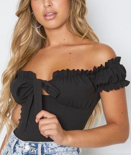 $29.90 - Fashion black off shoulder strapless crop top With sleeves for cute ladies, pretty styled teens and chic women. Loose fit. Perfect for fashion casual every day wear and night out. Summer Off-shoulder Bodysuit For Night Out, Off-shoulder Bodysuit For Summer Nights Out, Off-shoulder Bodysuit For Night Out In Summer, Summer Off-shoulder Fitted Bodysuit, Fitted Off-shoulder Bodysuit For Summer, Trendy Stretch Off-shoulder Top For Party, Chic Off-shoulder Bodysuit For Summer, Solid Off-shoulder Top For Spring Party, Elegant Off-shoulder Bodysuit