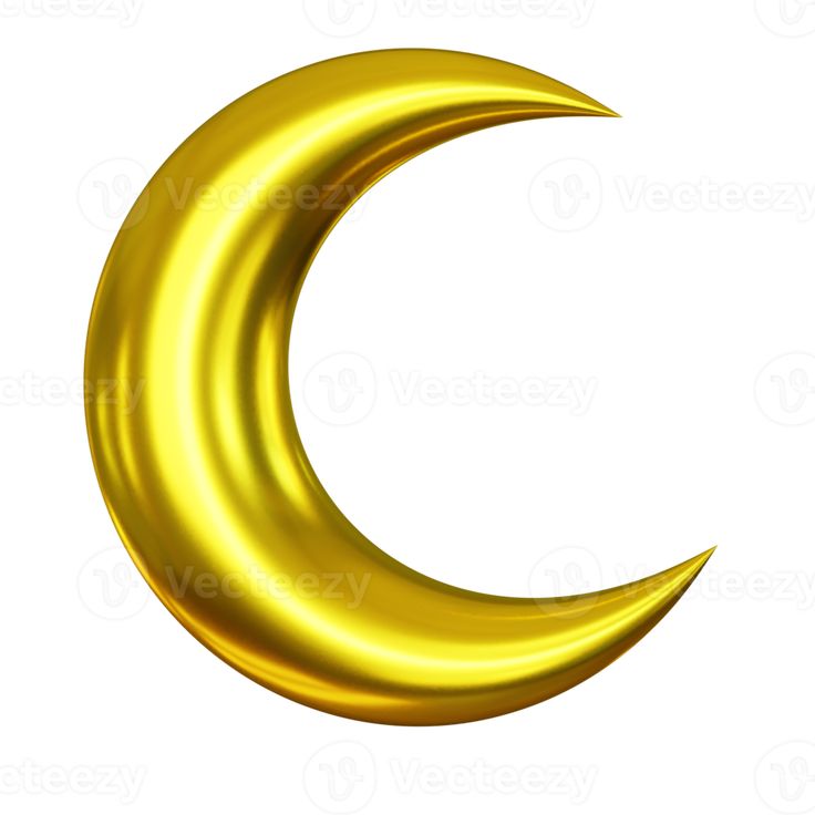 a golden crescent shaped object on a white background