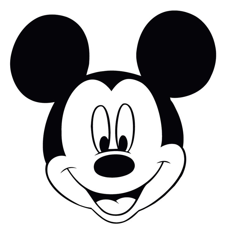 a mickey mouse face is shown in black and white