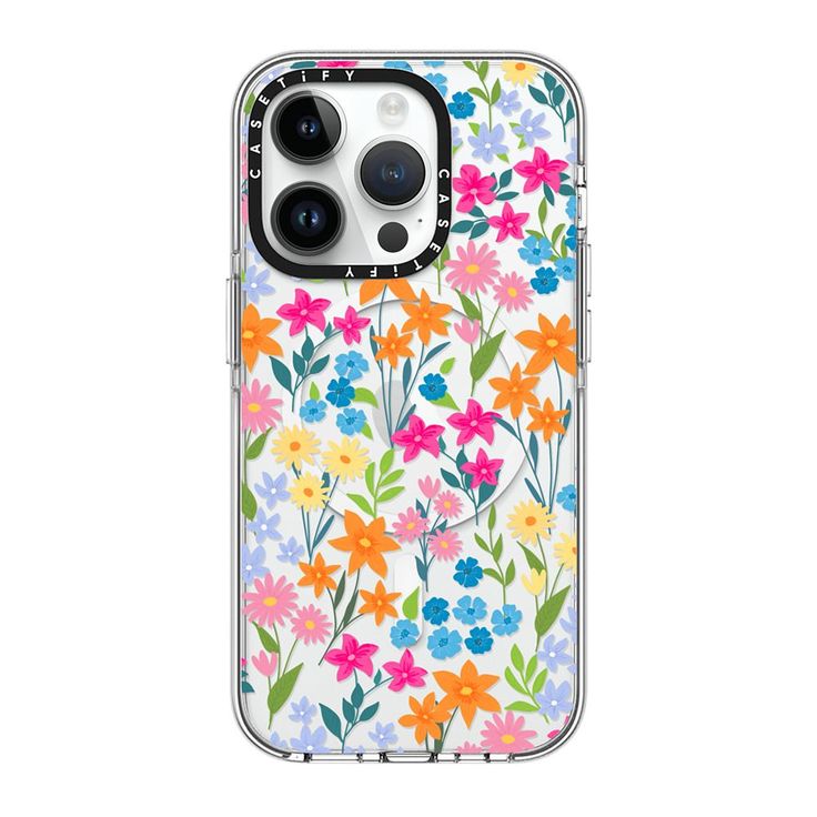 an iphone case with colorful flowers on it