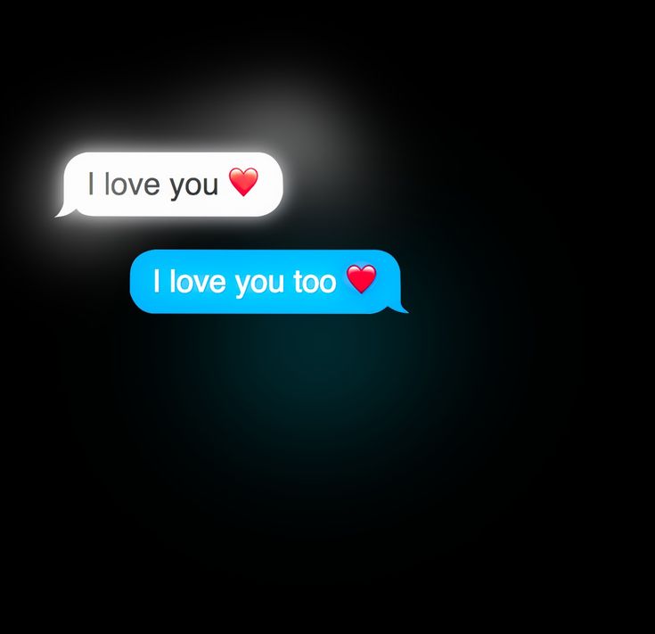 two text bubbles with the words i love you and i love you too