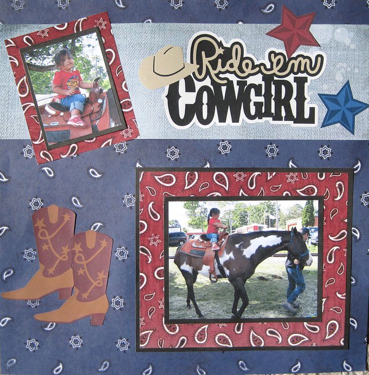 Ride 'Em Cowgirl - Part 1 Cowboy Scrapbook Layouts, Ffa Scrapbook Ideas, Wedding Scrapbooking Layouts, Cruise Scrapbook, Baby Scrapbook Pages, Pet Scrapbook, Creative Scrapbook, Fall Scrapbook, Kids Scrapbook