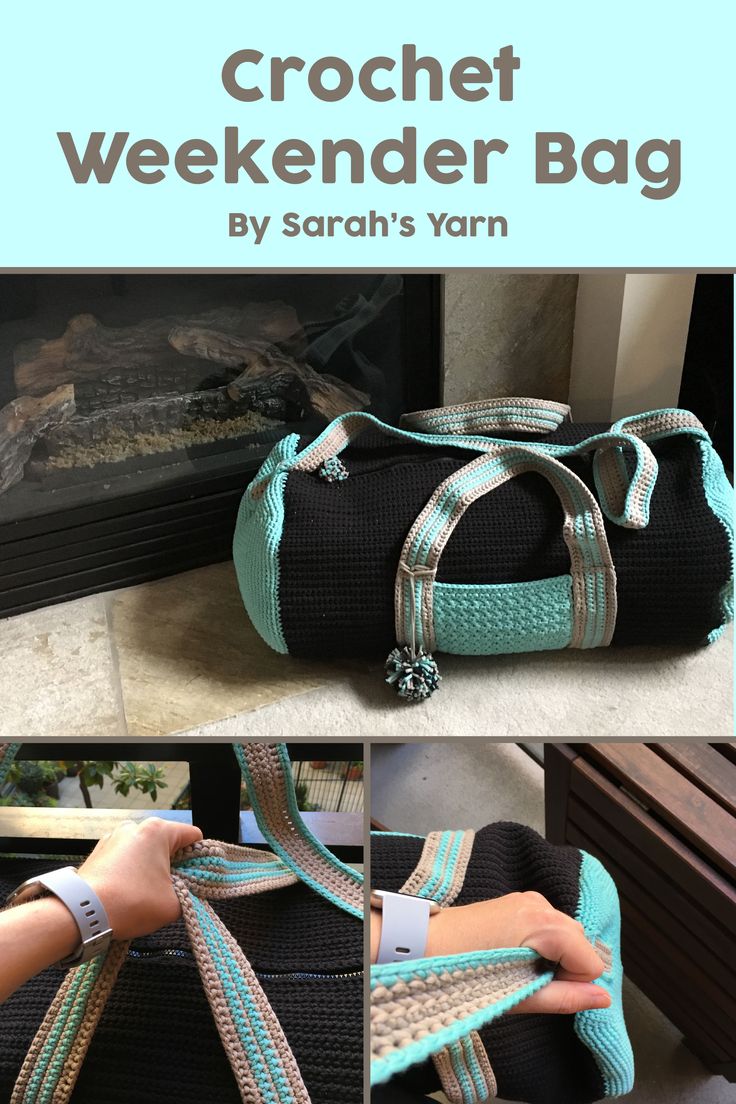 the crochet weekender bag by sarah's yarn is easy to make