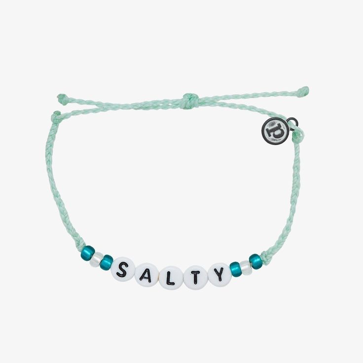 td {border: 1px solid #ccc;}br {mso-data-placement:same-cell;}Stay salty this season with our Salty Alphabet Bead Bracelet! This sea-inspired style features a bitty braid band and retro alphabet beads, in a laidback color combo that makes any stack look so much cooler. Bracelet Buisness, Bestie Bracelets, Loom Animals, Word Jewelry, Retro Alphabet, Candy Rain, Letter Bracelets, Necklaces Beaded, Stay Salty