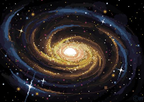 an image of a spiral with stars in the background