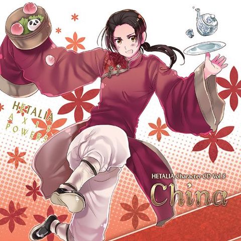 an anime character is holding a teapot in one hand and wearing a kimono on the other