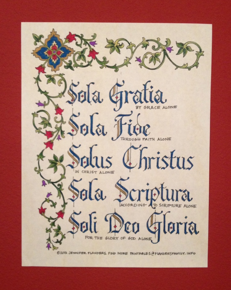 black-line master of "The Five Solas" -- color in yourself Reformation Day Party, Reformation Party, Reformation Sunday, Five Solas, Martin Luther Quotes, Martin Luther Reformation, Patriotic Printables, Reformation Day, 5 Solas