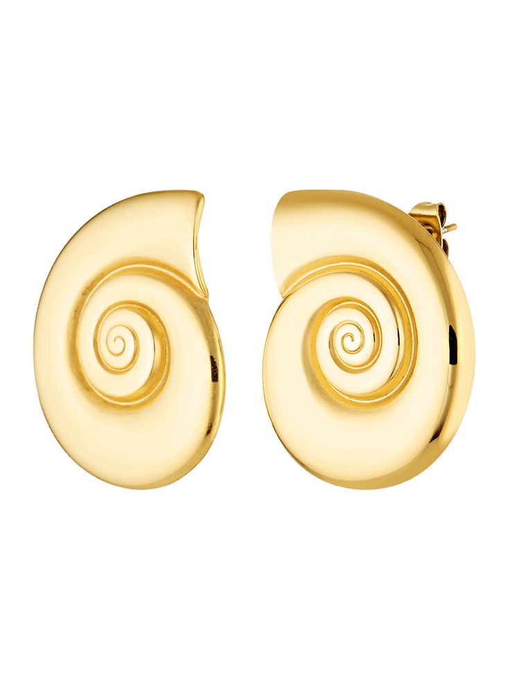 Gold Shell shaped stud earrings Luxurious Resort, Resort Vacation, Gold Bond, Vacation Resorts, Every Single Day, Shell Earrings, Gold Filled, 18k Gold, Shells